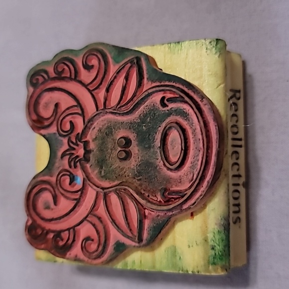 Cartoon Moose Head Wooden Rubber Stamp - Picture 2 of 4